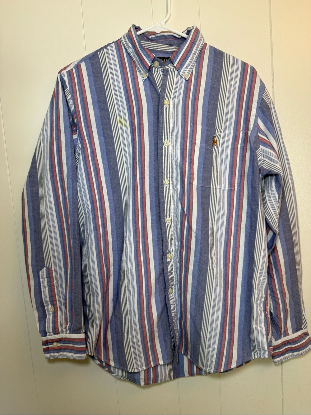 Polo Ralph Lauren Blue Vertical Stripe Button-Down 100% Cotton men’s Medium